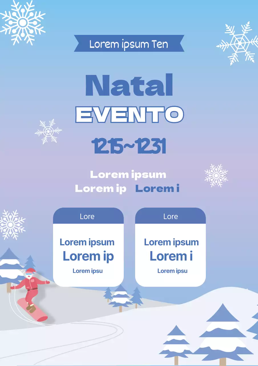 Promoção de Natal da Estância de Esqui Blue Illustration