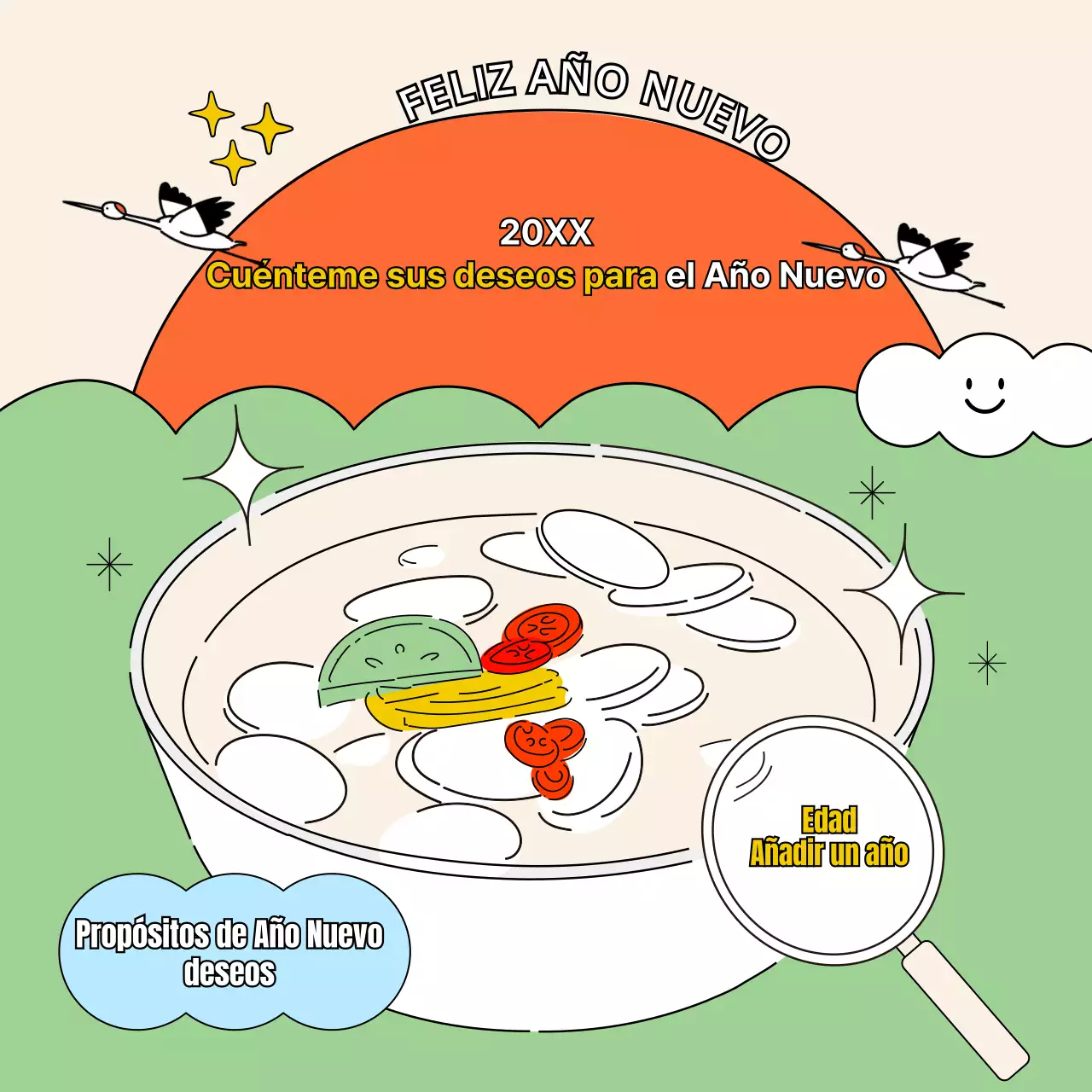 Simpáticas ilustraciones de Año Nuevo en línea