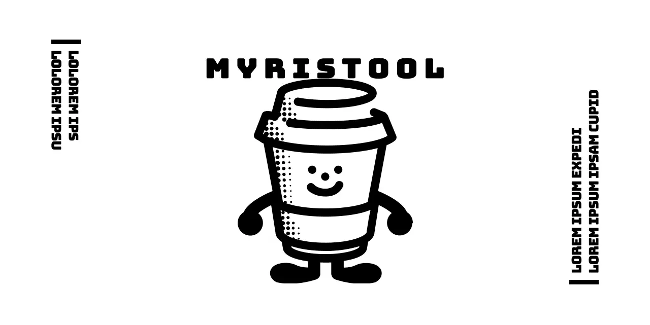 Schone en schattige koffie-illustratie logo stijl voor informatieve en service-aankondigingen in Miri Sugar