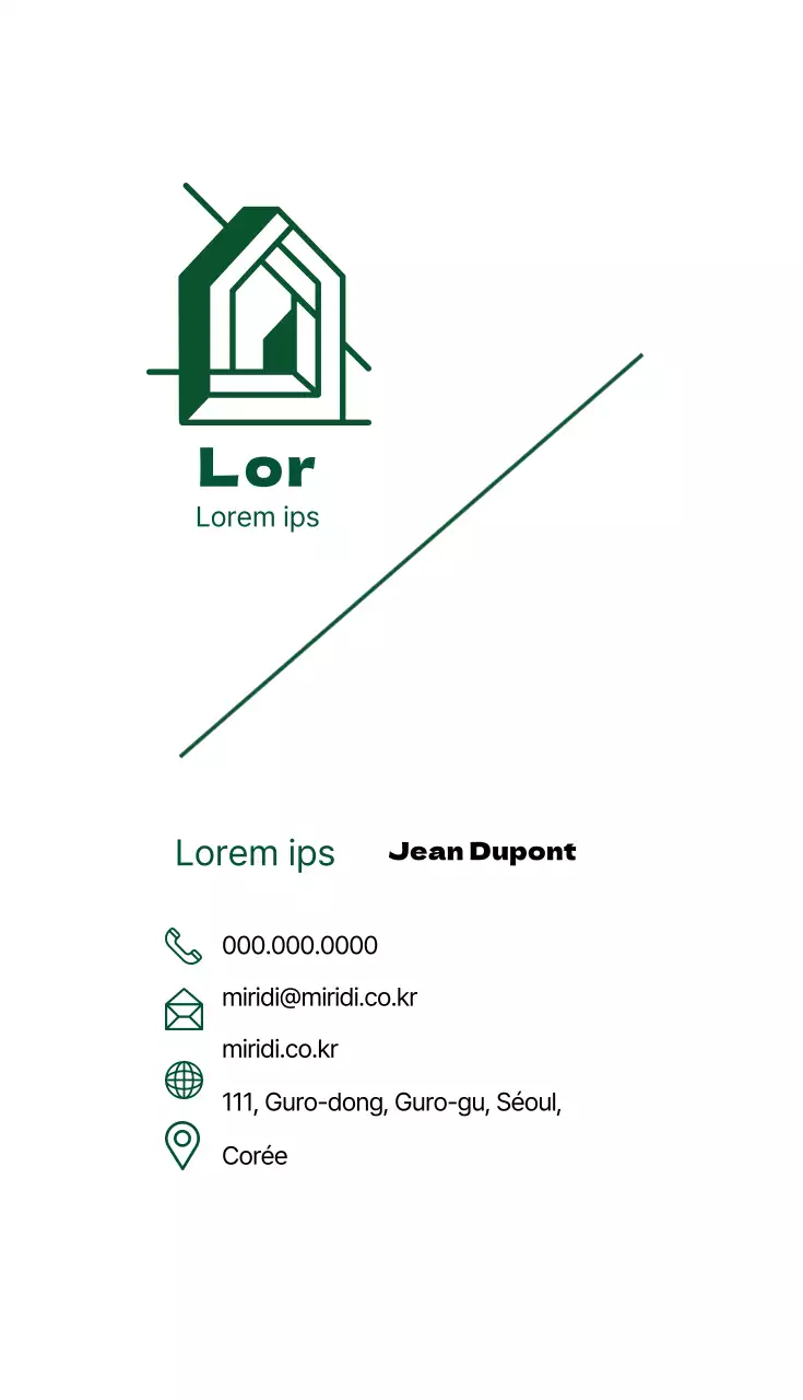 vert blanc illustration logo agent immobilier carte de visite