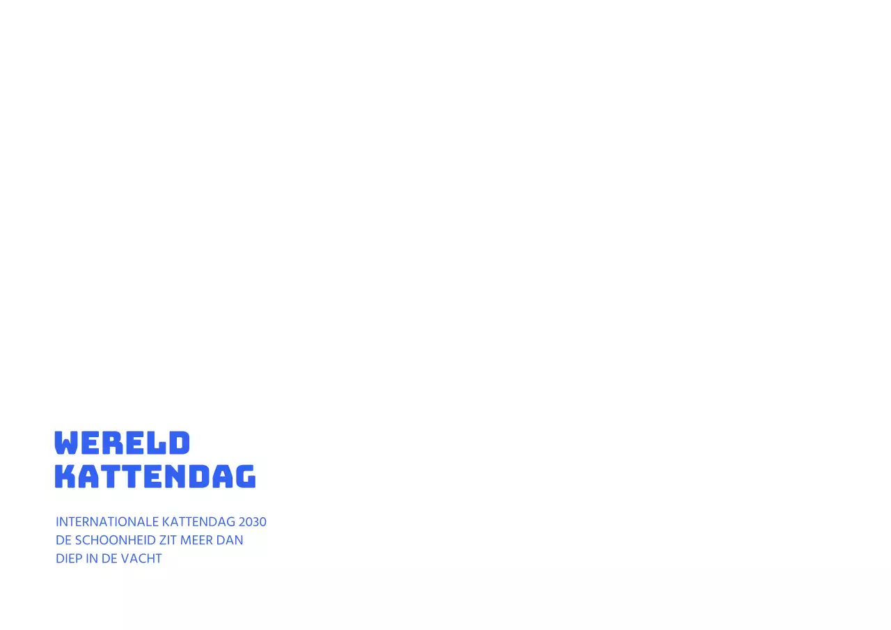 Een eenvoudige en schattige Wereldkatdag met blauwe en handgetekende ontwerpen