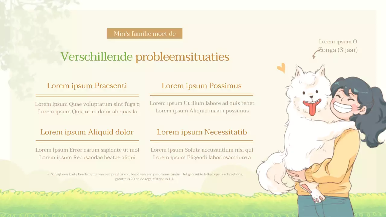 Introductie van het pastelgeïllustreerde co-oppas project