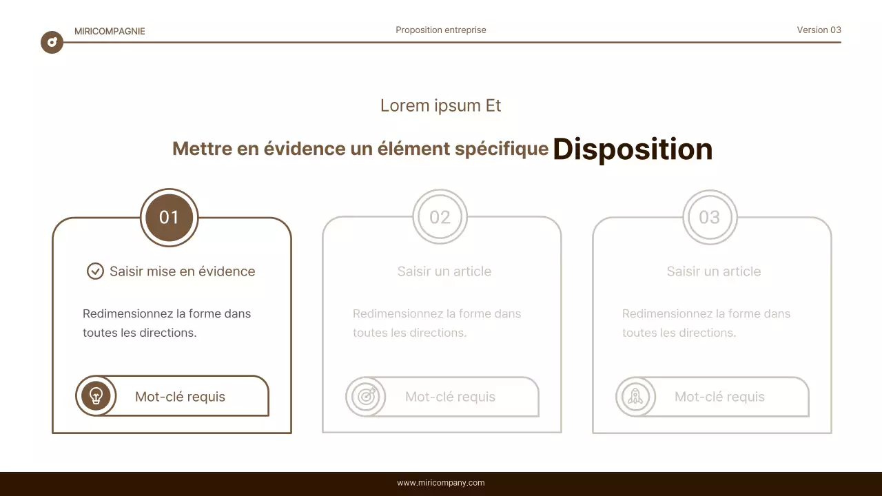 Rapport simple de mise en évidence du texte en marron et blanc