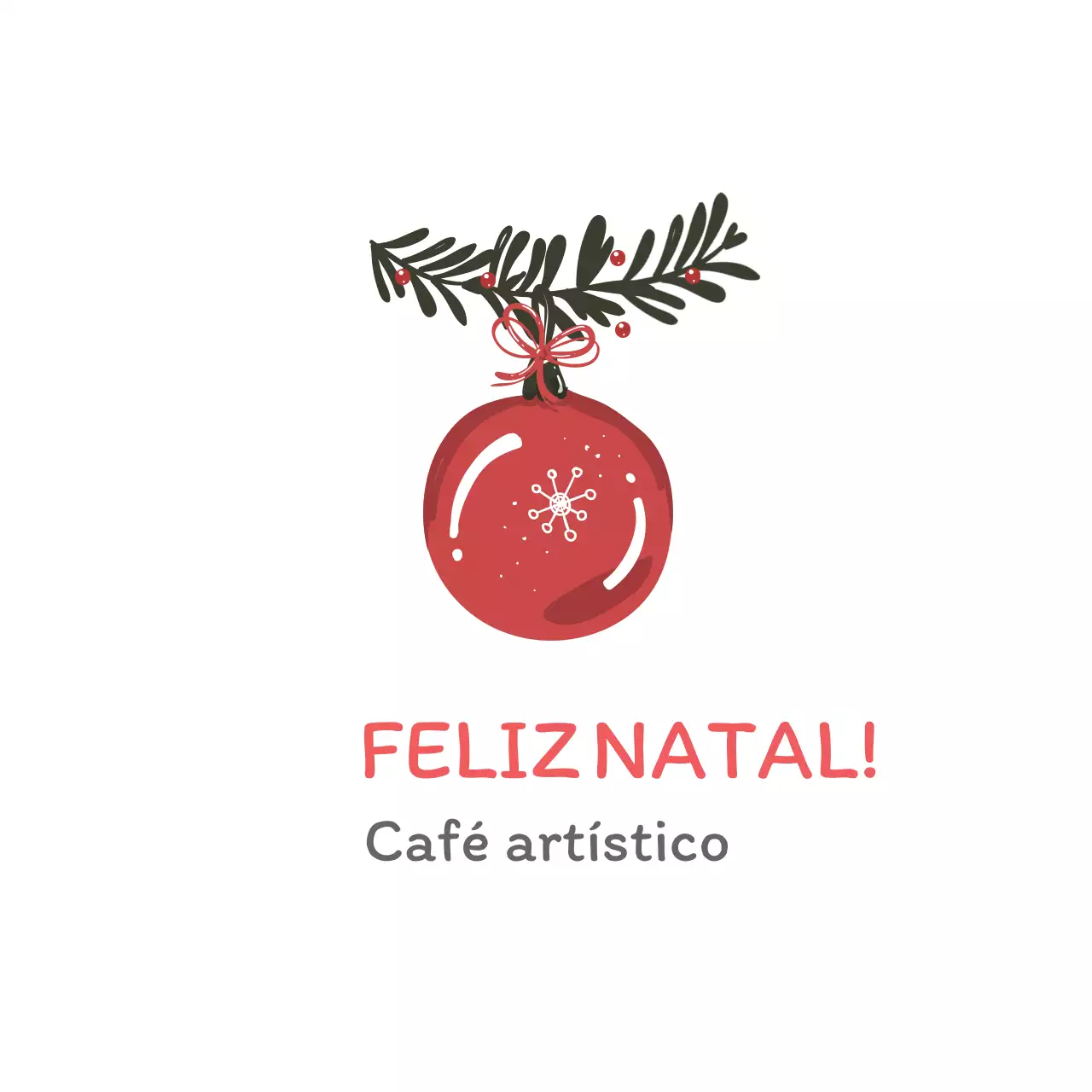 Ilustração verde vermelha Etiqueta de saudação de Natal para café