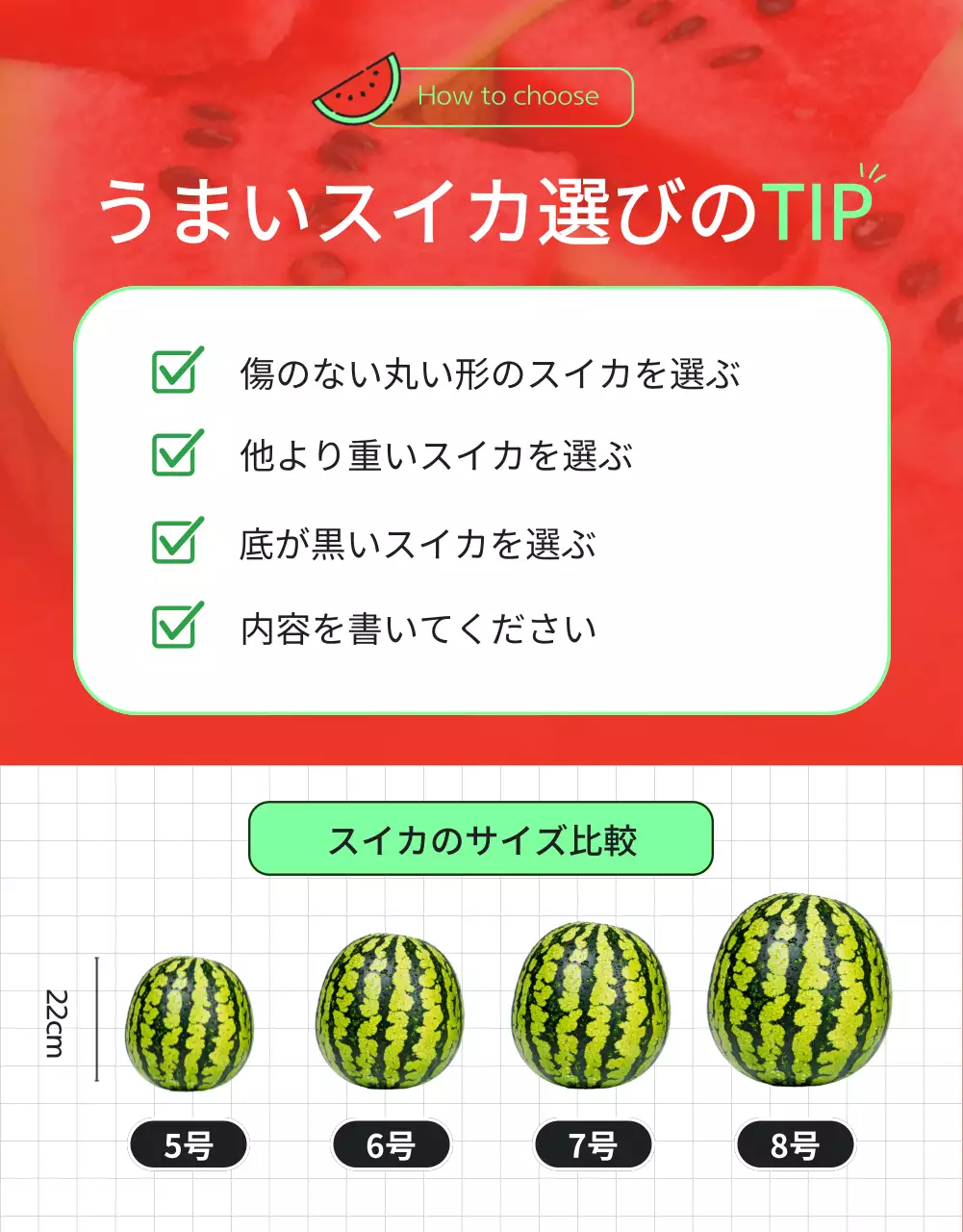 赤 かわいい スイカ チラシ 詳細ページ