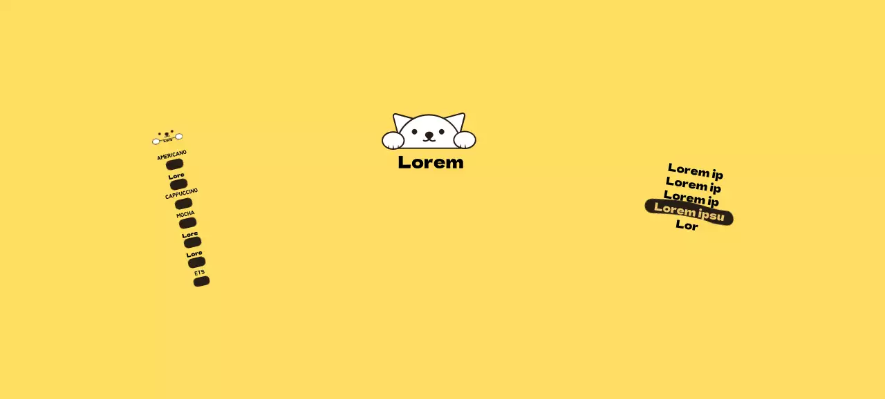 Gato amarelo Ilustração Pet Cafe