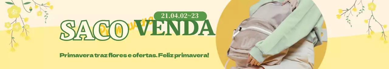 Amarelo Verde Foto em destaque Sacos de primavera bem arrumados Promover um evento de saldos