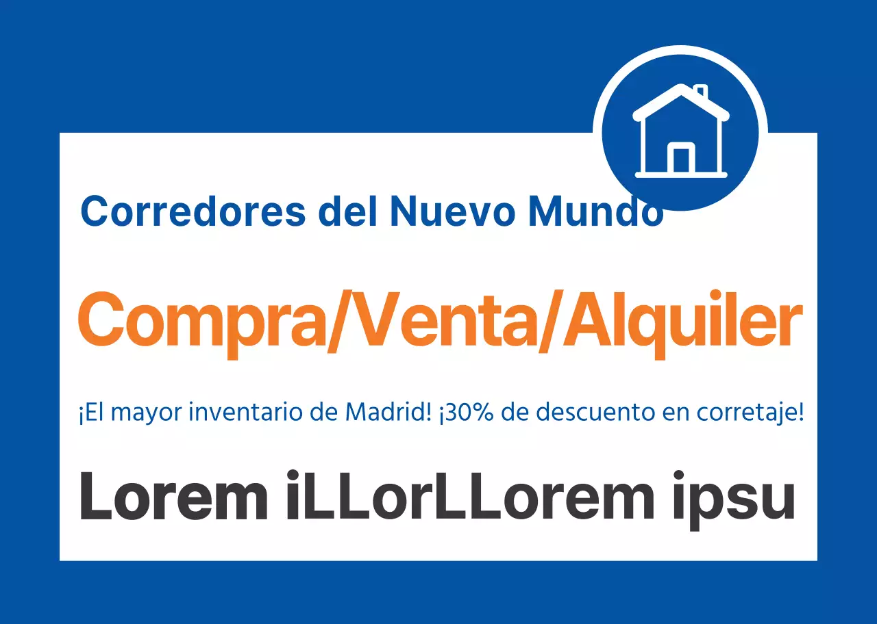 Promocione su propiedad en azul, limpio y legible