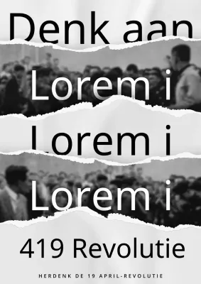 De 4.19 Revolution, met de nadruk op zwart-wit grijstint typografie