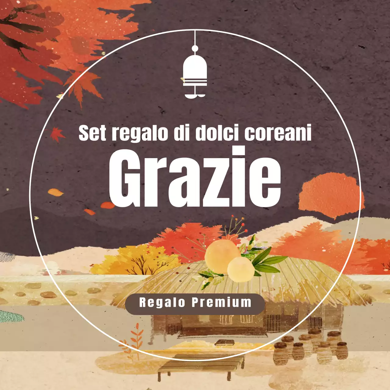 Illustrazione marrone sfondo Chuseok ringraziamento