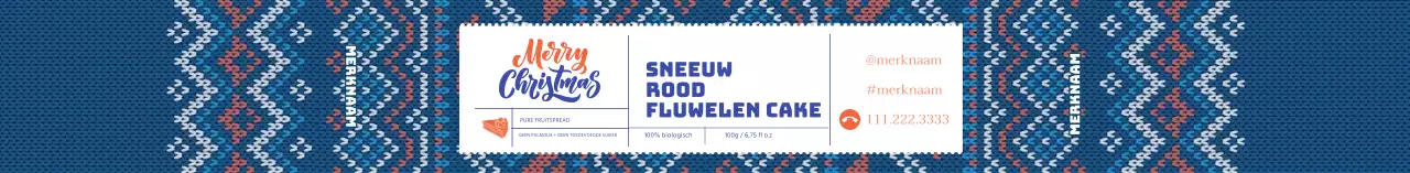 Navy Sweater Patroon Kersttaart