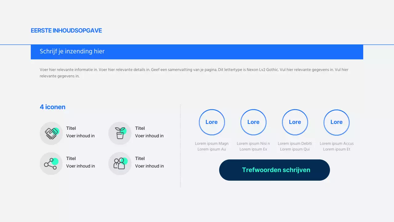 Eenvoudige zakelijke rapporten in blauw