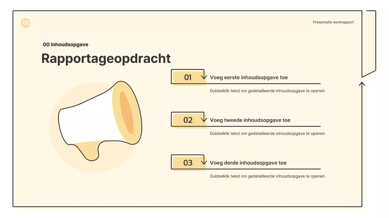 Puntvormen met pijlen in lichtgeel Zakelijk presentatiepakket