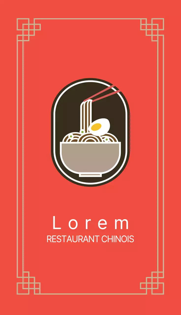 Carte de visite d'un restaurant chinois