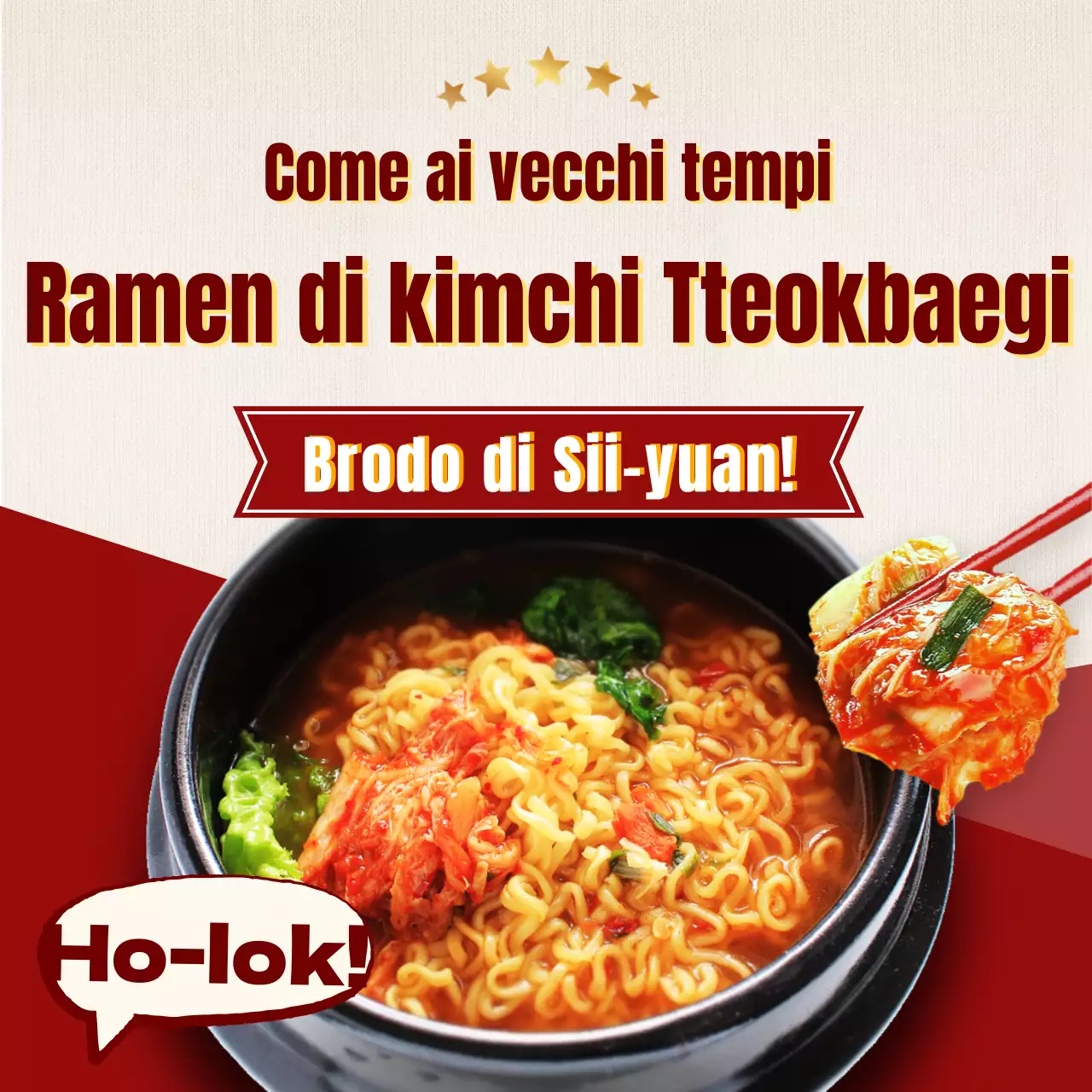 Teiera coreana Kimchi Ramen a tema retrò