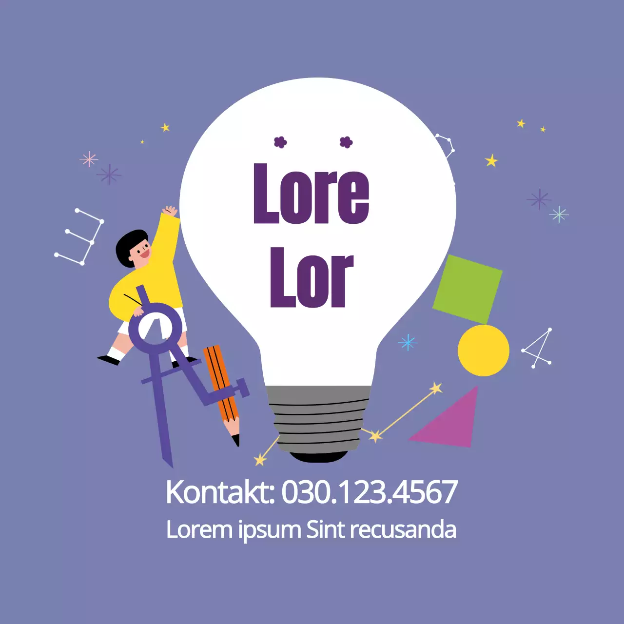 Lila Illustration Mathe Nachhilfeunterricht Förderung