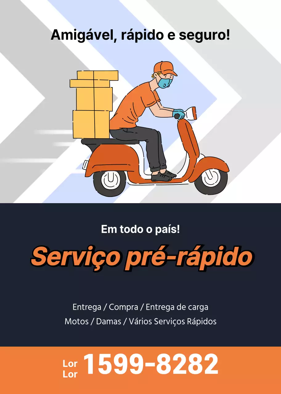 Promova o seu negócio de serviços rápidos com uma ilustração de laranja