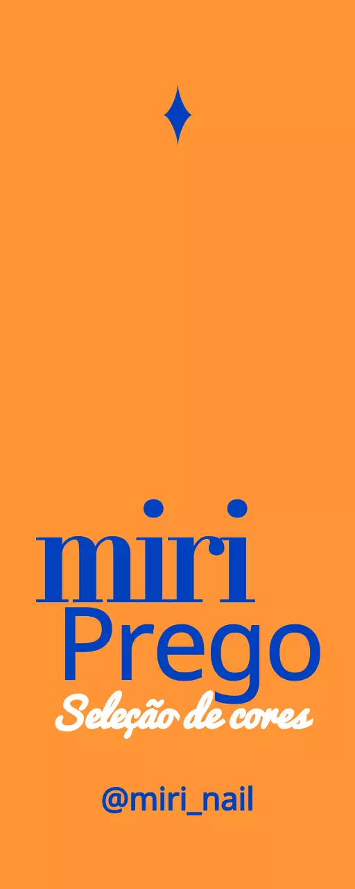 Promoção de uma loja de nail art com texto em azul e laranja