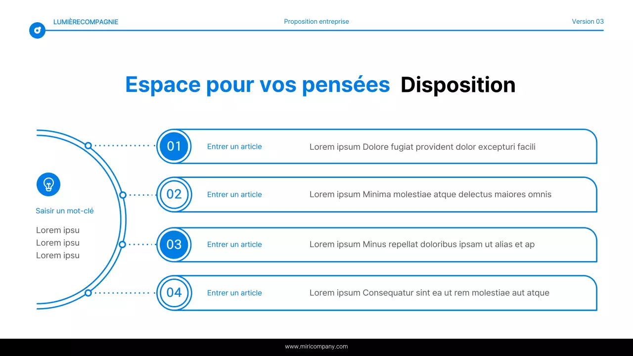 Rapport simple de surlignage de texte en bleu et blanc