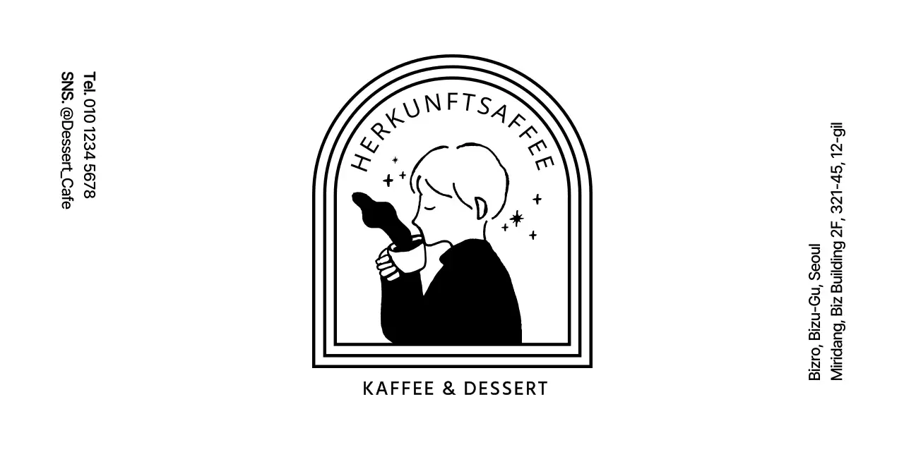 Emotionale und einfache Charakter-Illustration Logo-Stil für Cafe Informationen und Kundenservice