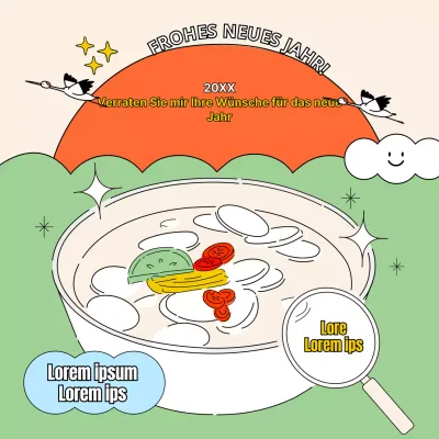 Niedliche Illustrationen zum Thema Neujahr