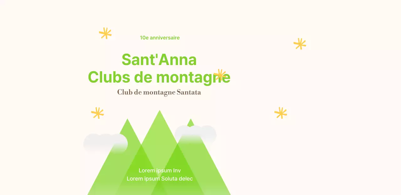 Un club de montagne vif et jeune en jaune et chartreuse