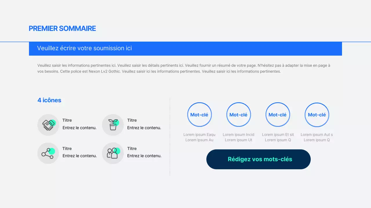 Rapports d'activité simples en bleu