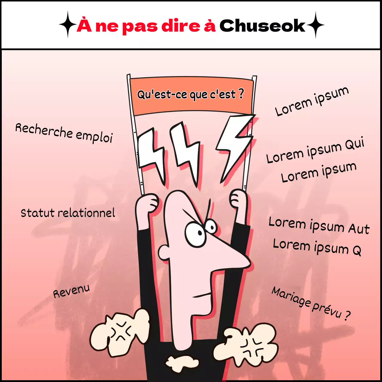 Ce qu'il ne faut pas dire à Chuseok, la fête rouge de la maladie