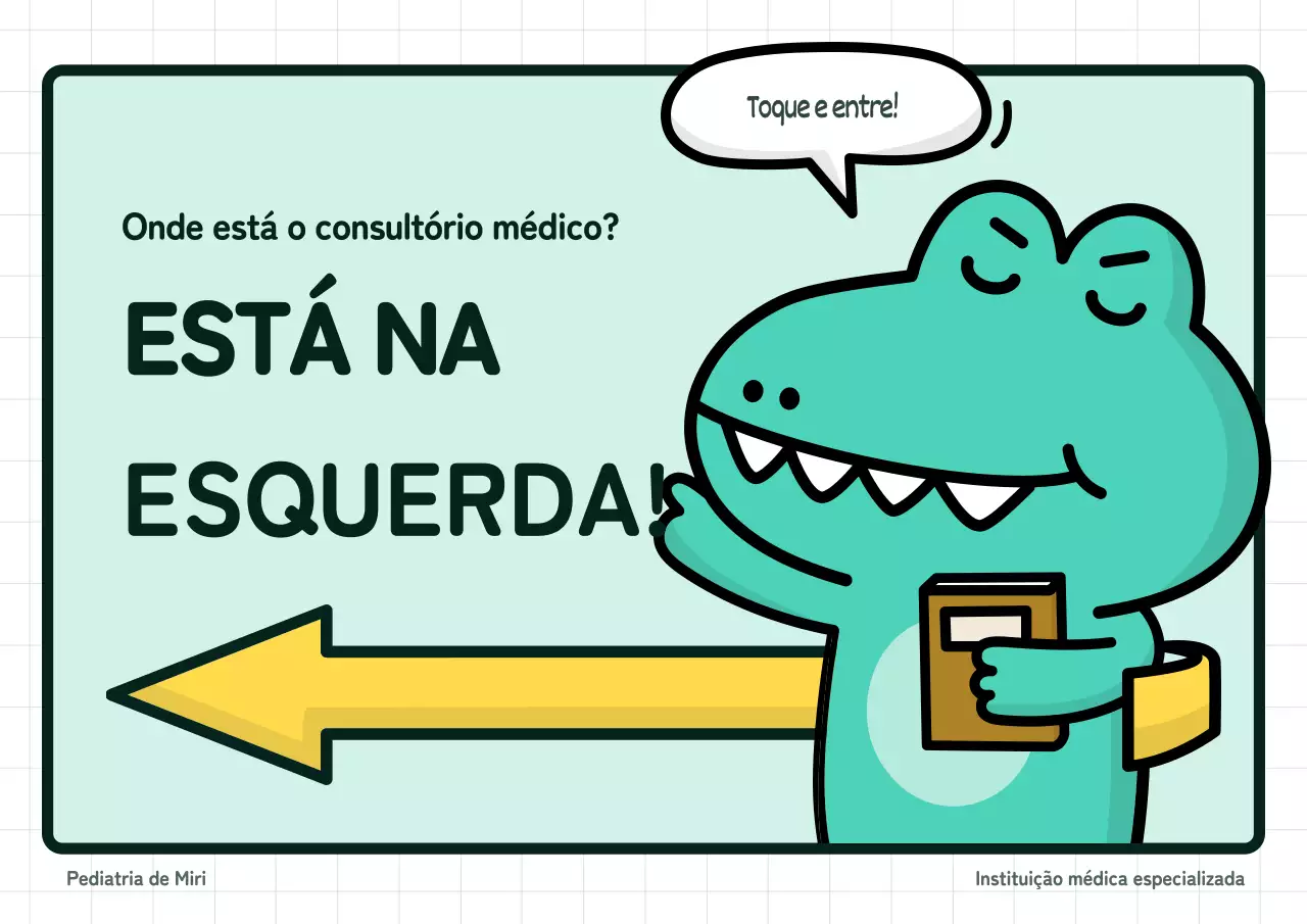 Informações sobre as instalações com um conceito de personagem verde engraçado