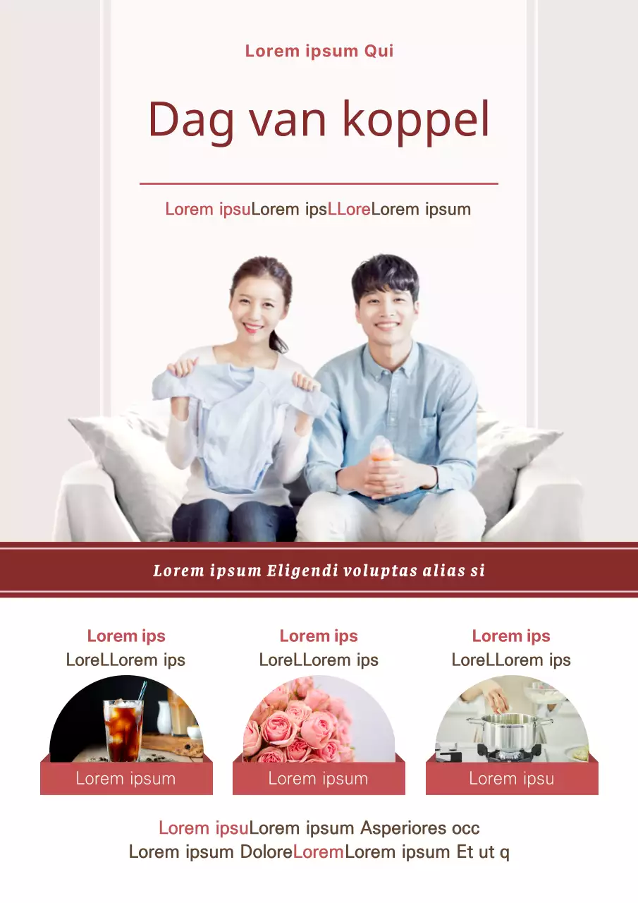 Een keurig evenement voor een echtpaar in roze en bordeauxrood