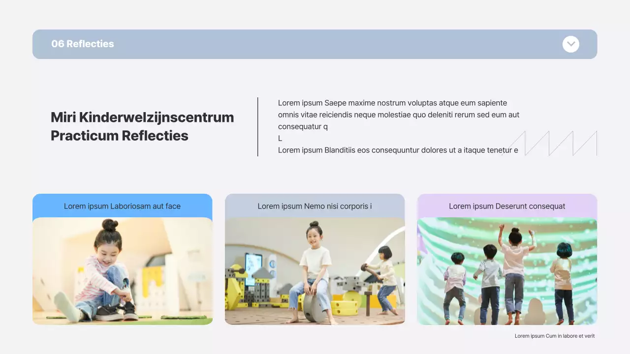 Labrapport met blauwe en oranje kaders