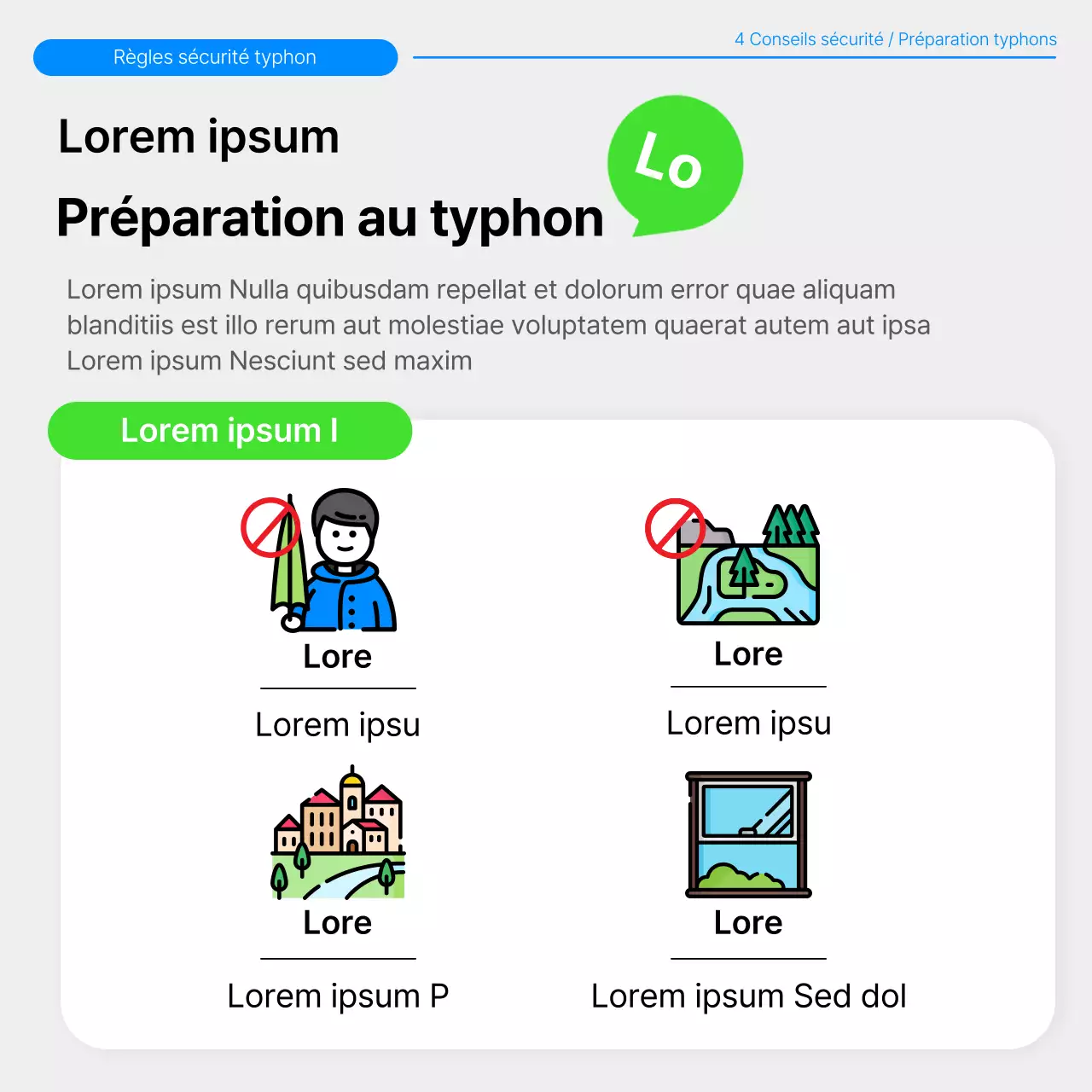 Typhon vert et chartreuse sur le thème de la sécurité propre