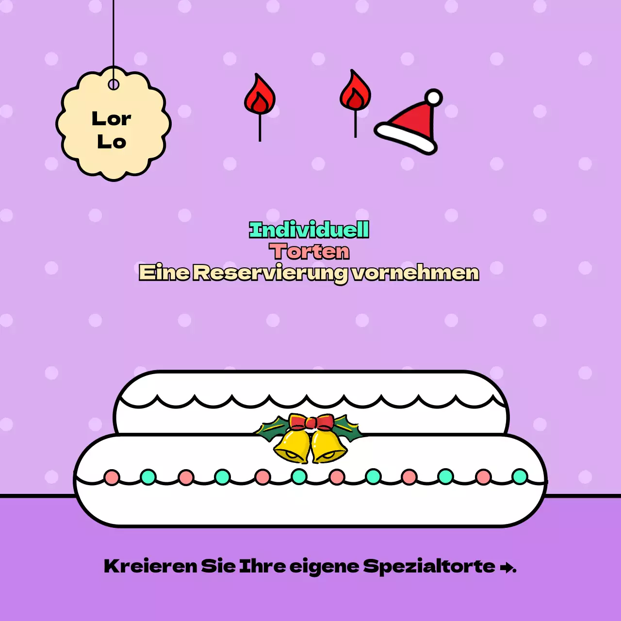 Weihnachten benutzerdefinierte Kuchen Veranstaltung niedlich Linie Illustration