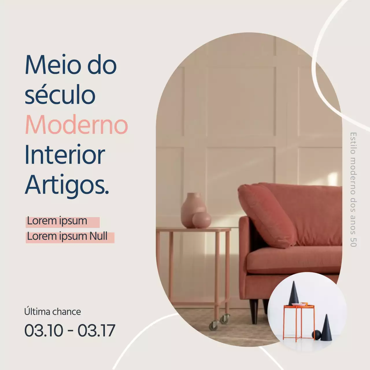 Evento de artigos de interior de meados do século