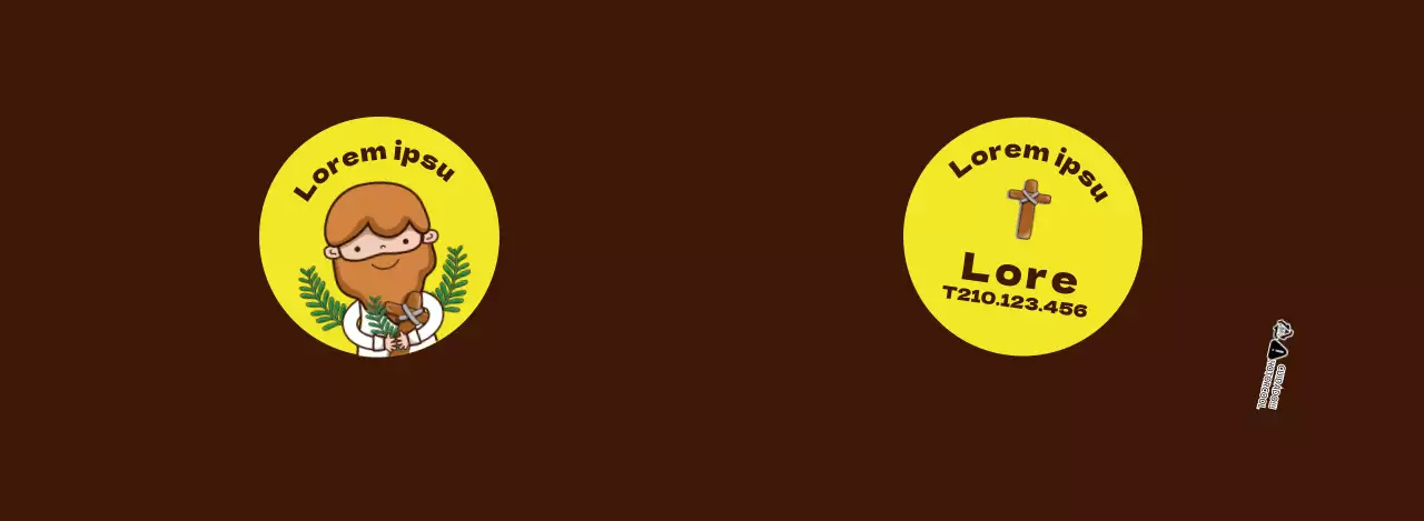 Ponto castanho amarelo ilustração de carácter de igreja