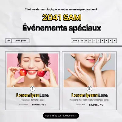 SAT Dermatology event with grey and yellow point test paper concept