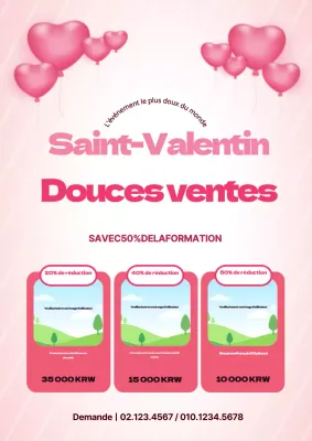 Promouvoir une vente propre pour la Saint-Valentin avec des ballons à cœur rose