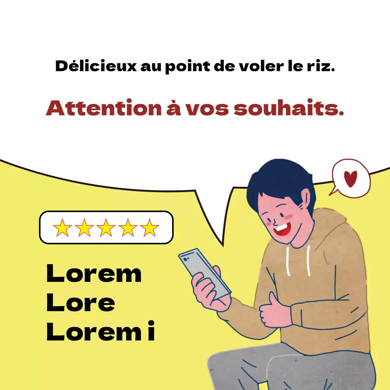 Service de révision de l'illustration de la bulle de dialogue jaune