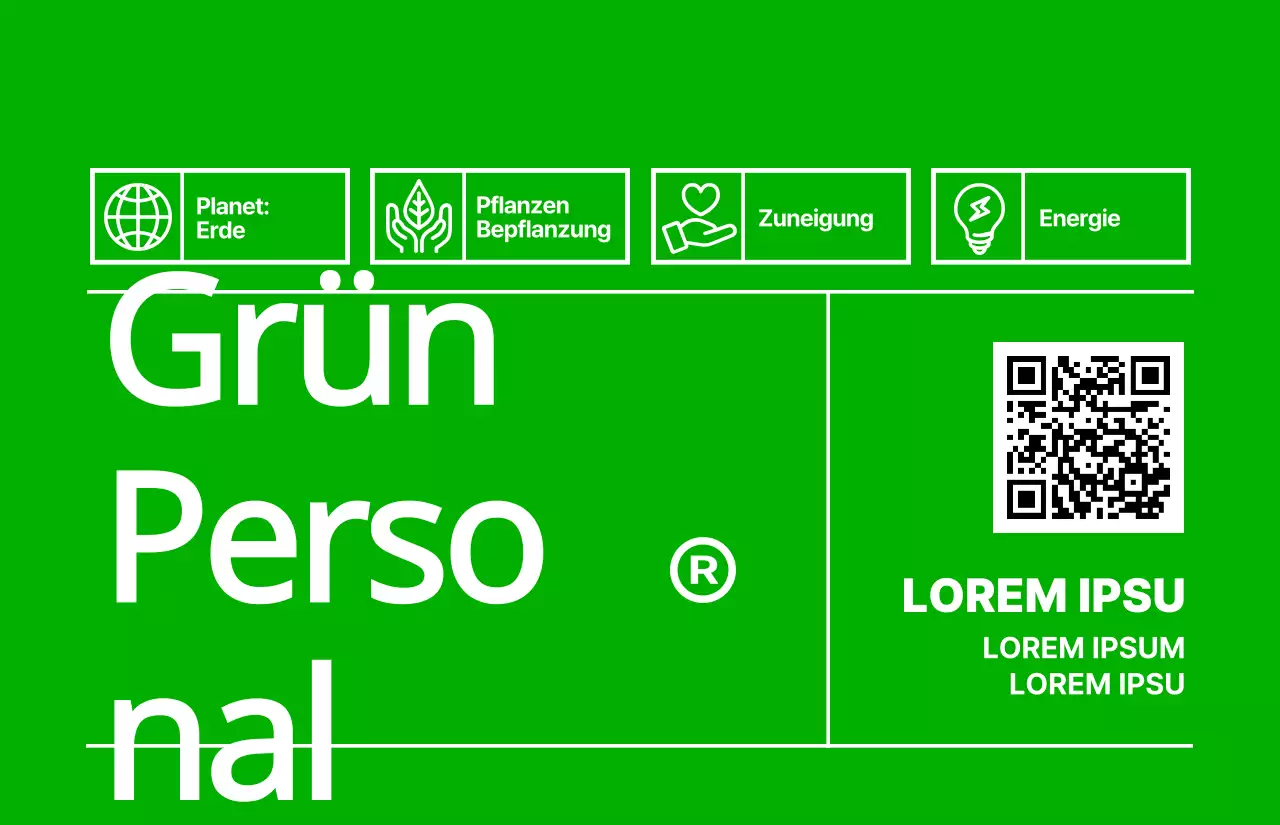 Die Mitarbeiter der Eco Green Life Veranstaltung mit dem Konzept eines lindgrünen und weißen Kurieraufklebers.
