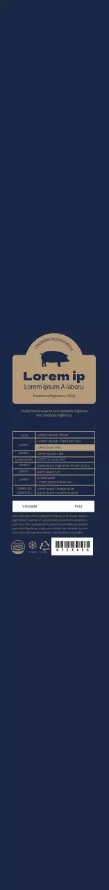 Ícone simples azul-marinho Etiqueta das costeletas curtas coreanas