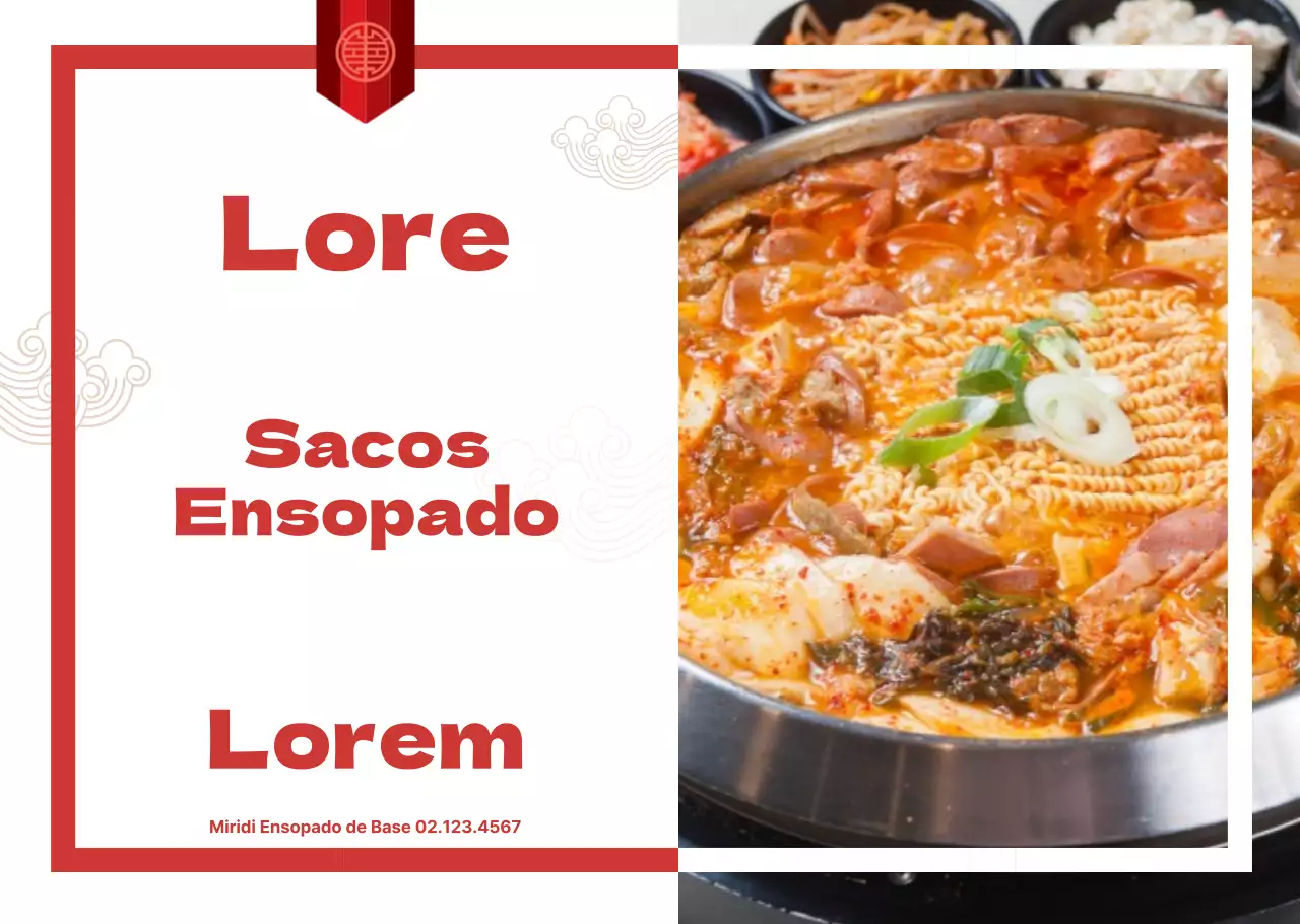 Restaurante de ramen vermelho, de estilo tradicional