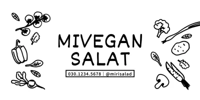 Nette und einfache Gemüse Illustration Rahmen-Stil Salat Verpackung für Restaurant Informationen und Service.