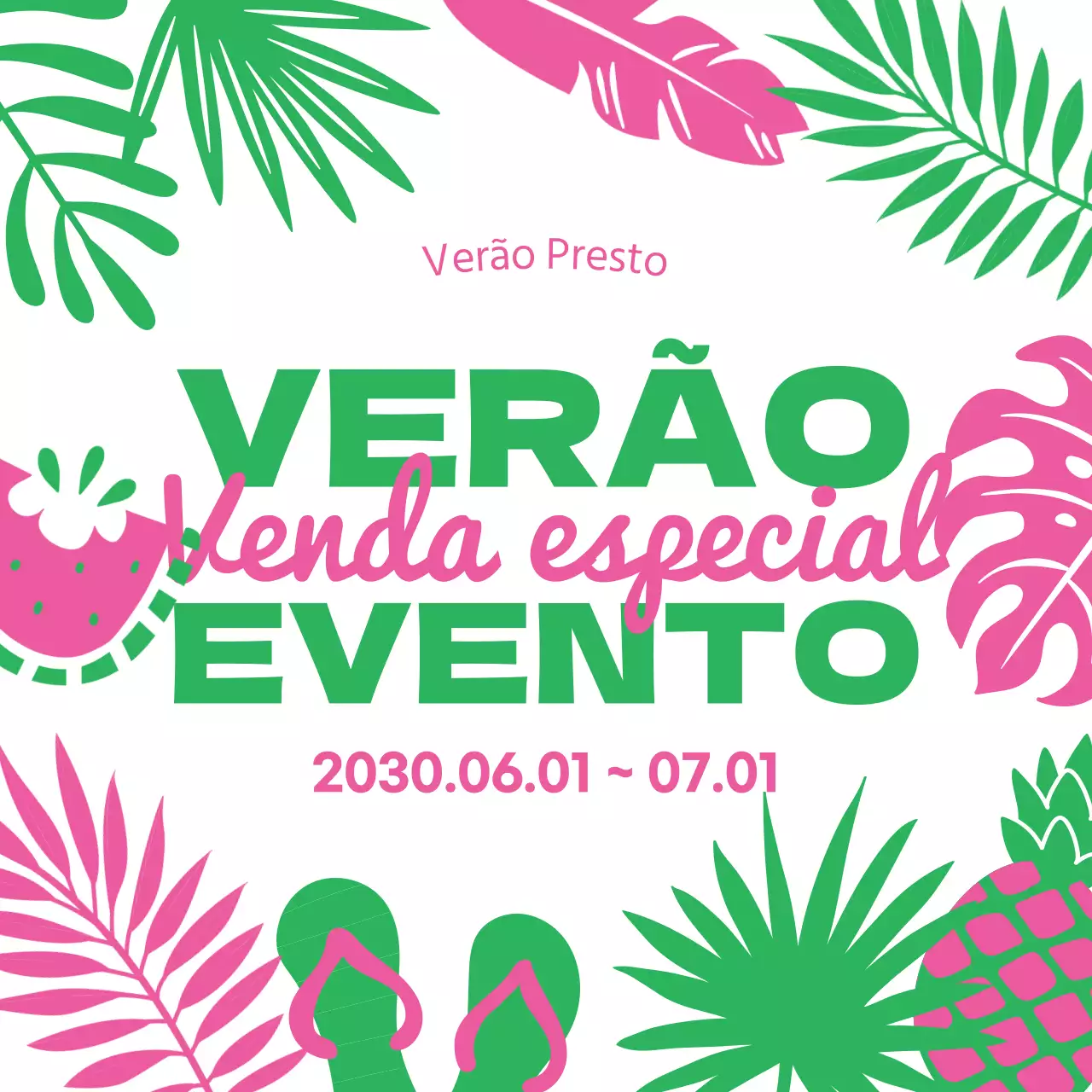 Rosa e verde para uma venda de verão gira