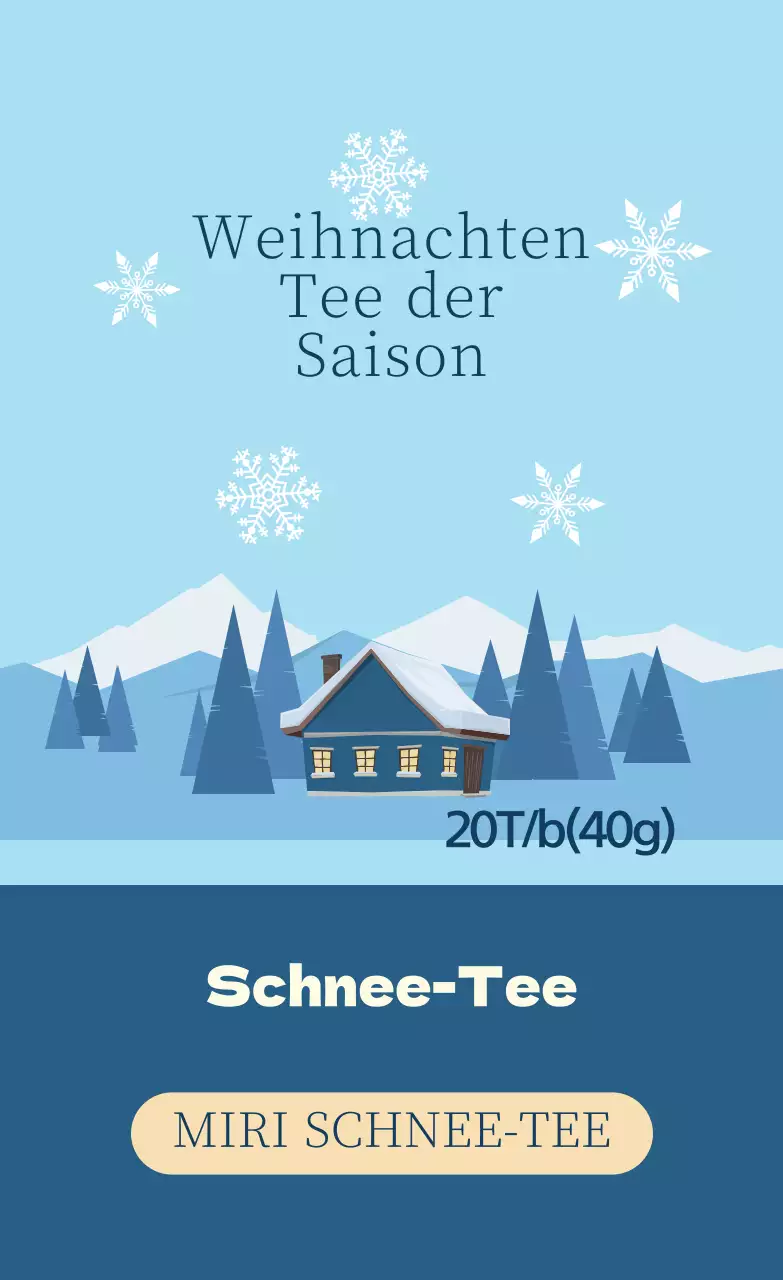 Blau illustrierte Tee-Etiketten für die Weihnachtszeit