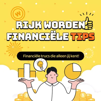 Financiële tips in gele tekst