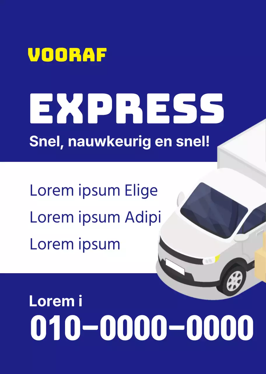 Blauwe vrachtwagen illustratie om een verhuisbedrijf te promoten