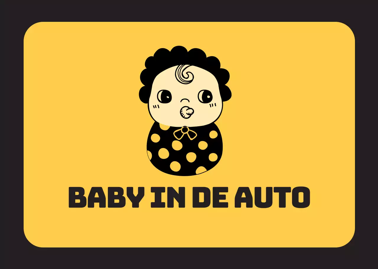 Zwart en gele babyillustratie met rijdend kind