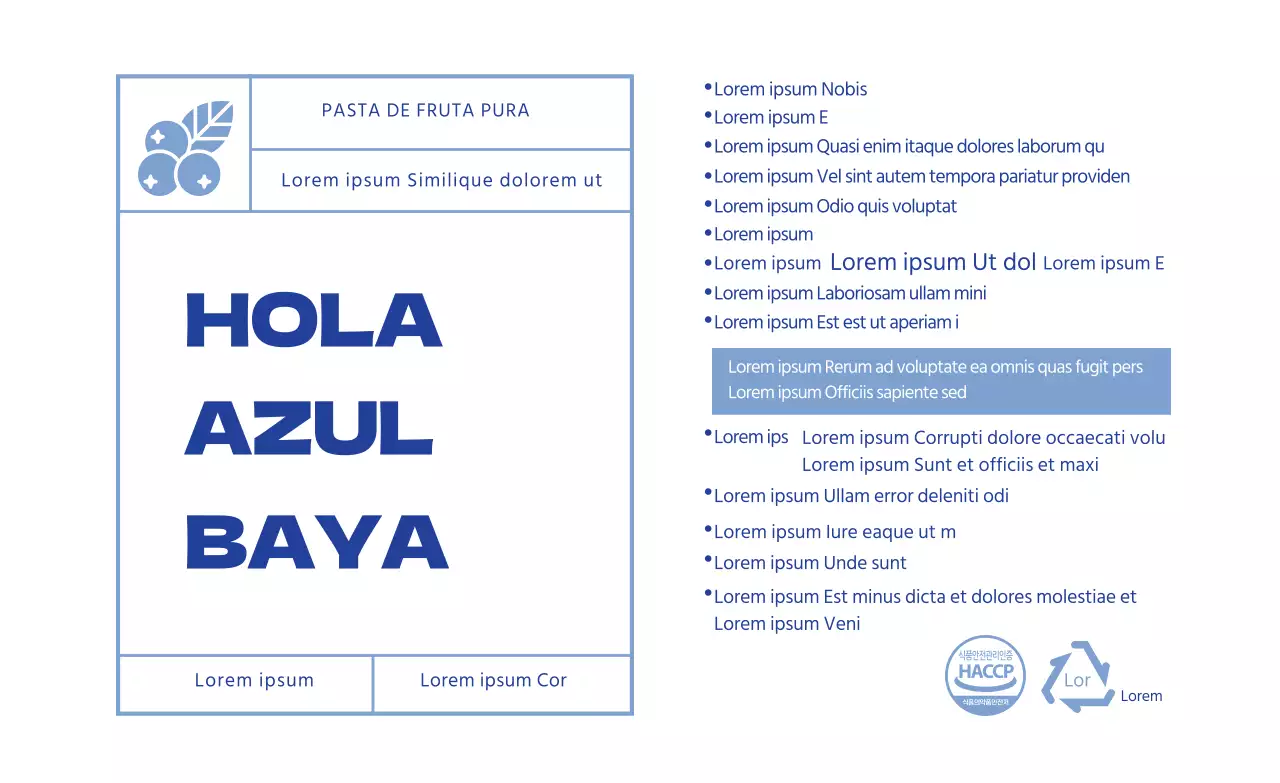 Etiqueta ilustrada morada de mermelada de arándanos
