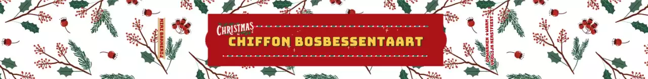 Wit Rood Geïllustreerd Patroon Kerstcake