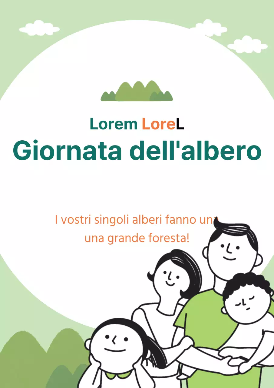 Promuovete la Giornata verde con un'illustrazione verde della famiglia